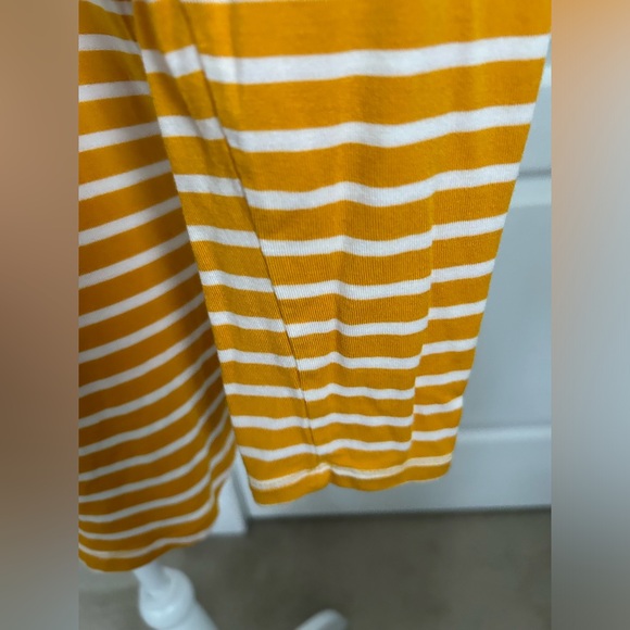 Old Navy | Yellow & White Luxe Long Sleeve Crew Neck Striped Tee | Size Medium - Picture 5 of 7